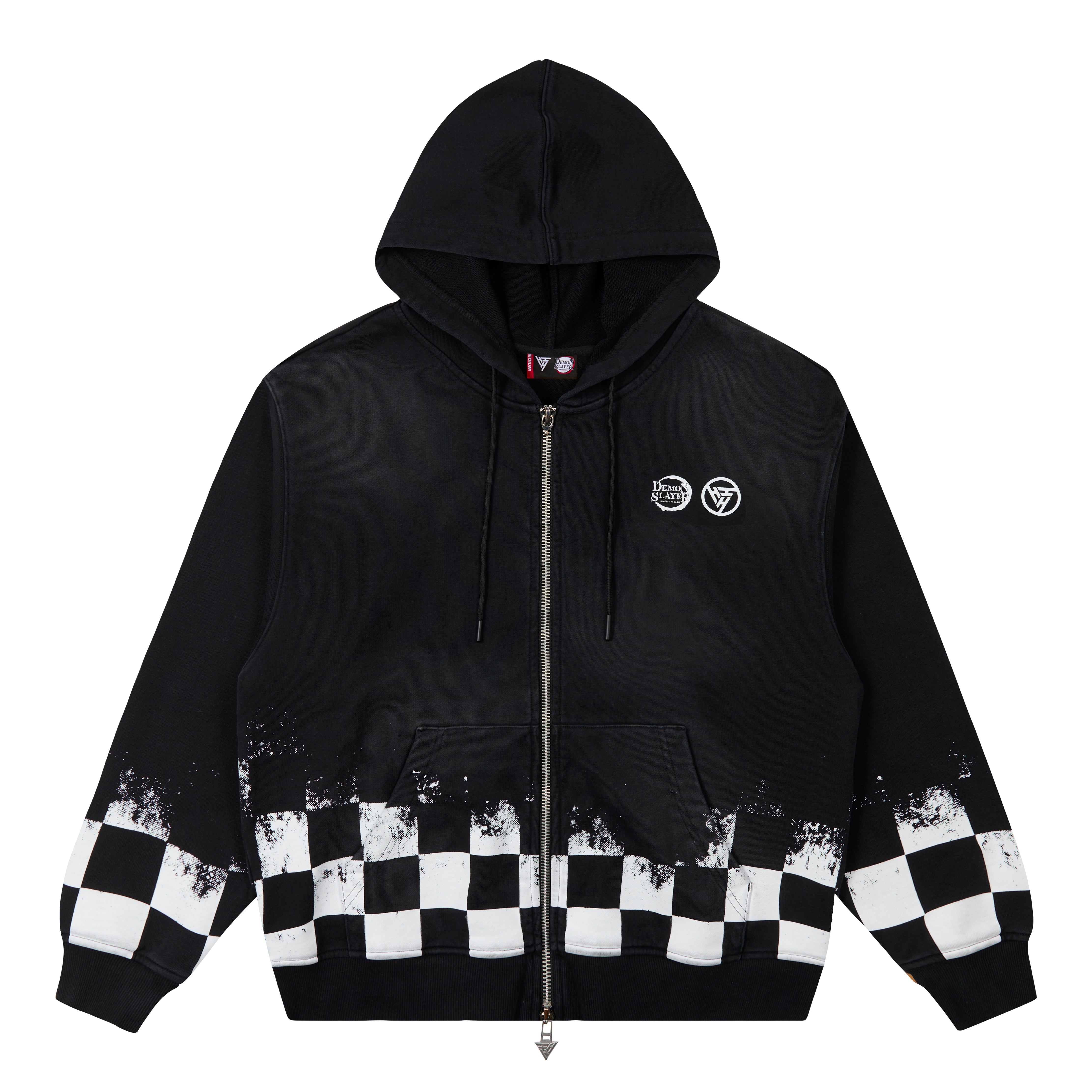 DEMON SLAYER CHECKERED GRADIENT HOODIE (BLACK) – Hypland