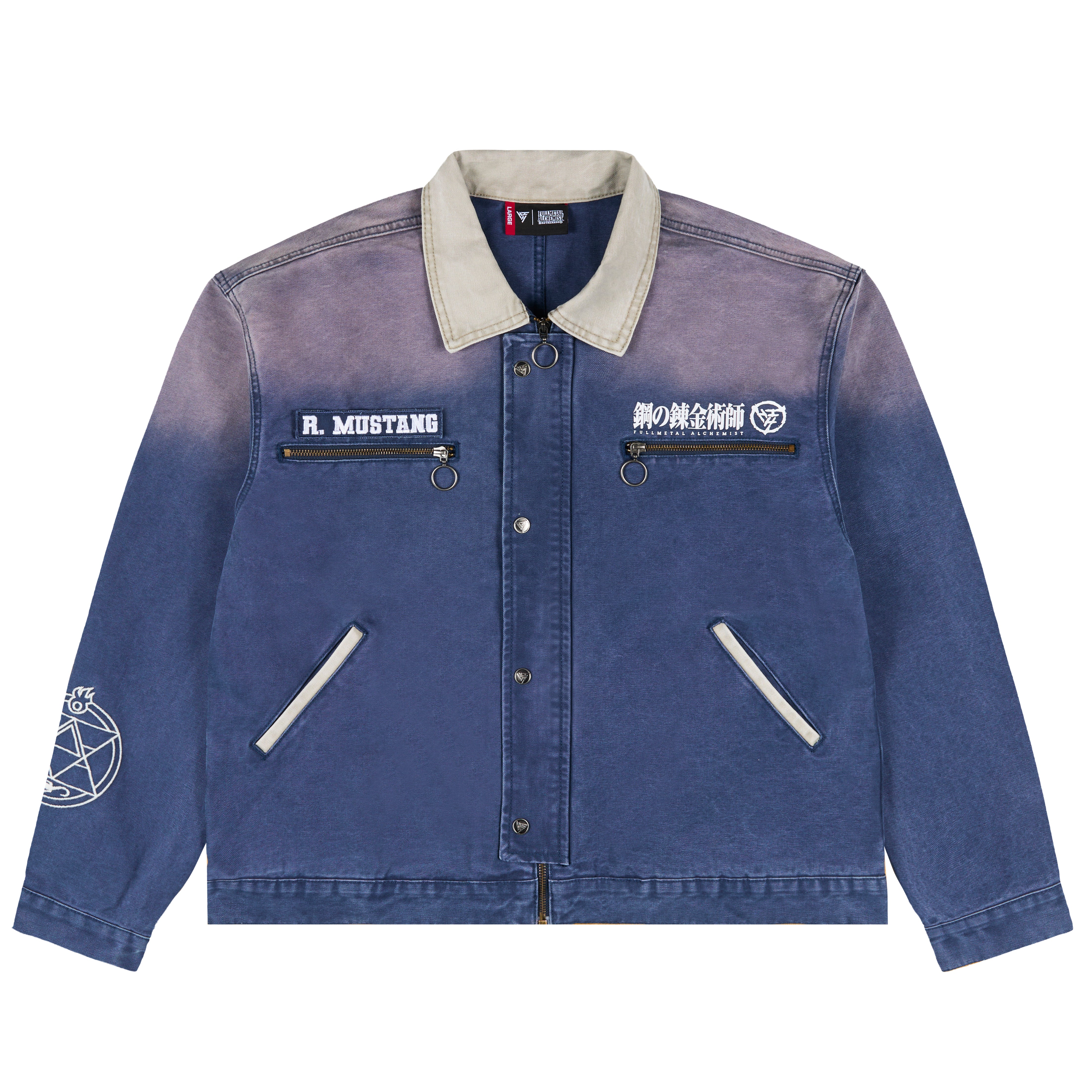 トラプリント フルジップジャケット FMAB MUSTANG TRUCKER JACKET (NAVY) *PRE ORDER* – Hypland