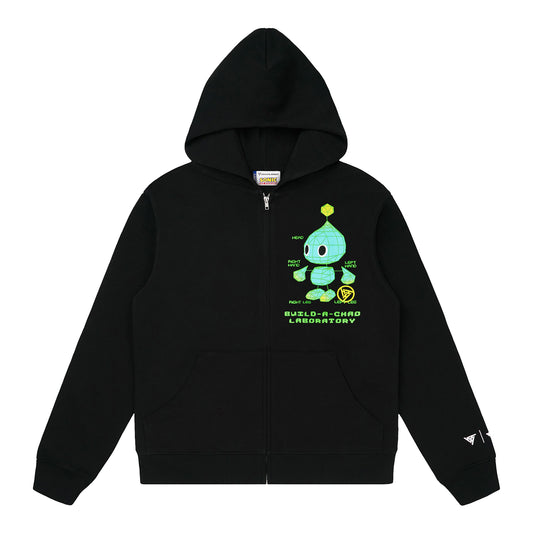 SONIC BUILD A CHAO ZIP UP HOODIE (BLACK)