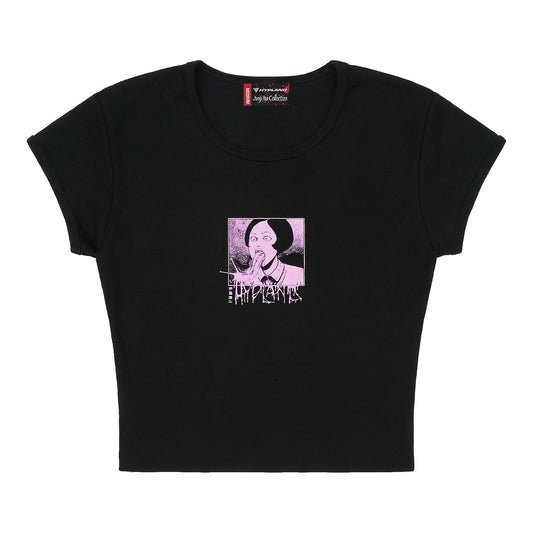 JUNJI ITO WOMENS SNAIL GIRL BABY TEE (BLACK)