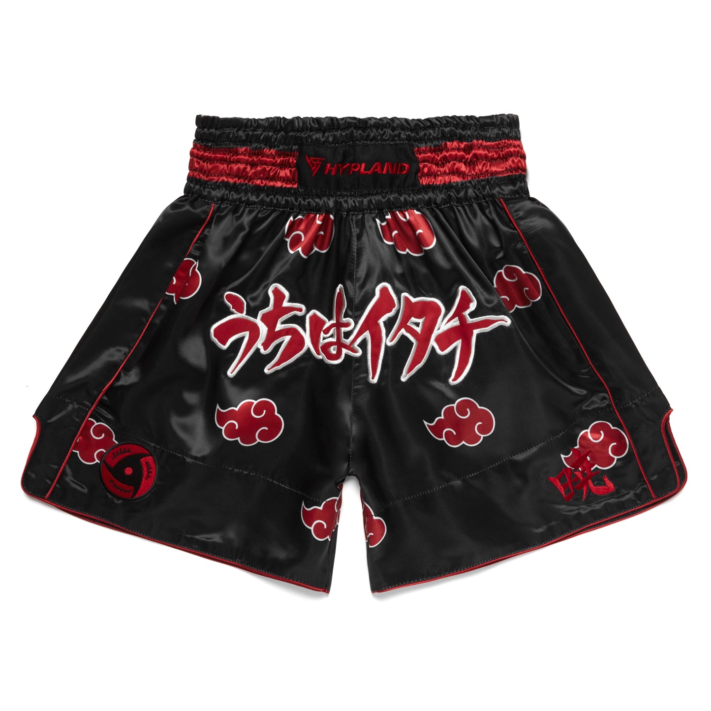 SHIPPUDEN AKATSUKI MUAY THAI SHORTS (BLACK)