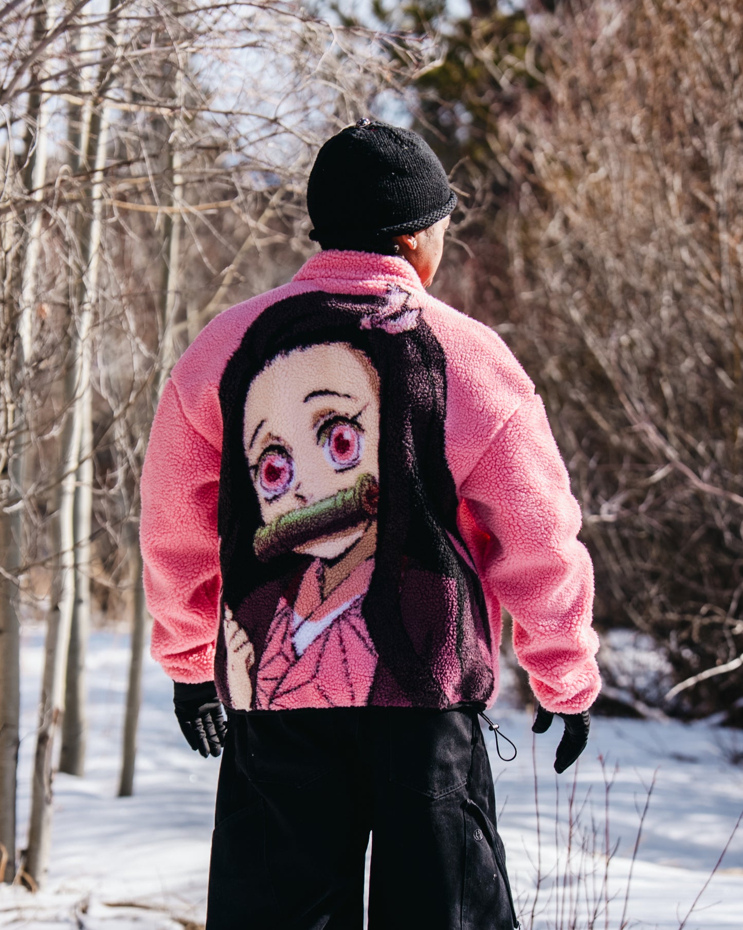 DEMON SLAYER NEZUKO SHERPA JACKET (PINK)