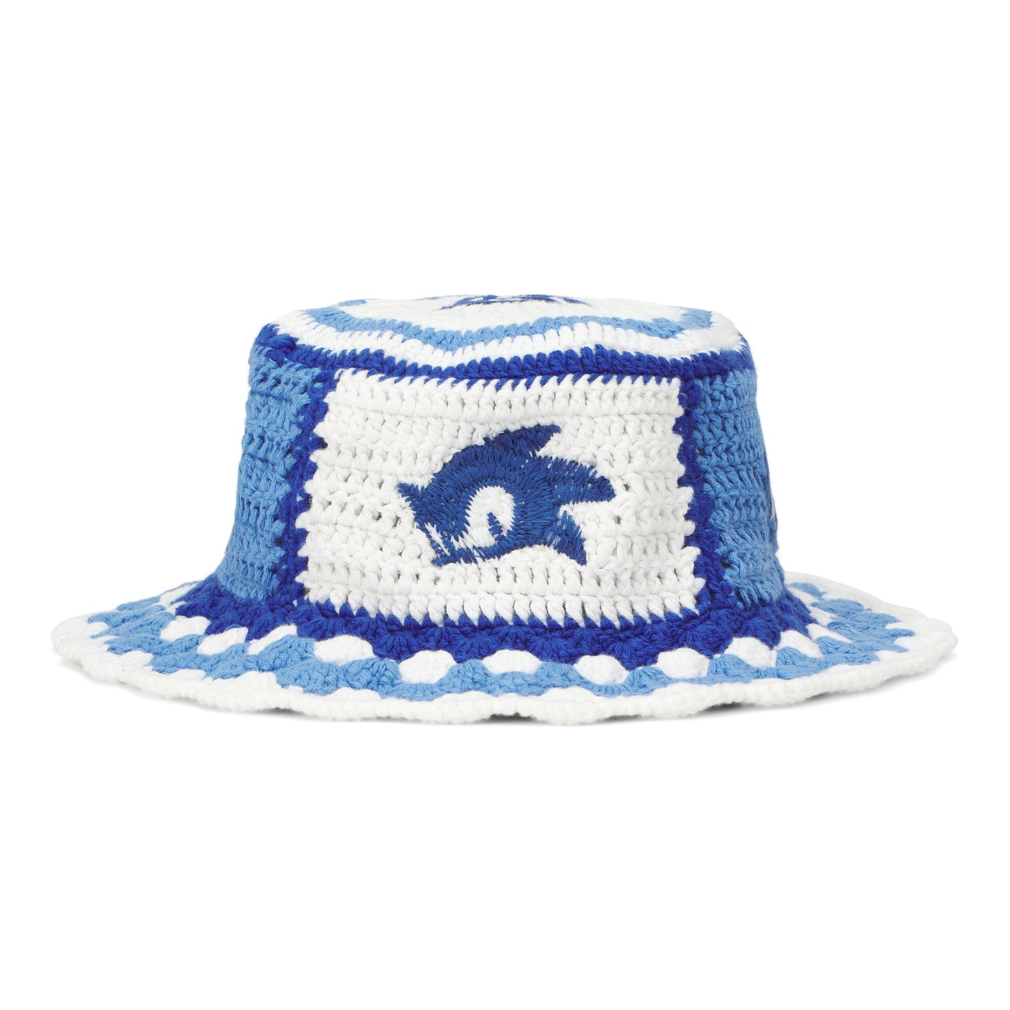 SONIC BLUR CROCHET BUCKET HAT (WHITE/BLUE)