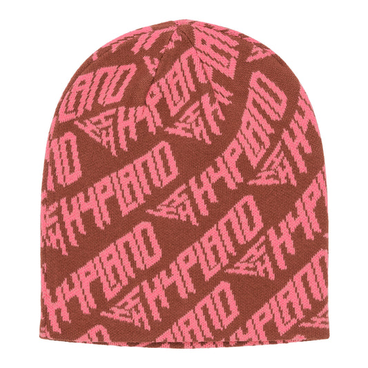 HYPLAND SKULL BEANIE (PINK/BROWN)