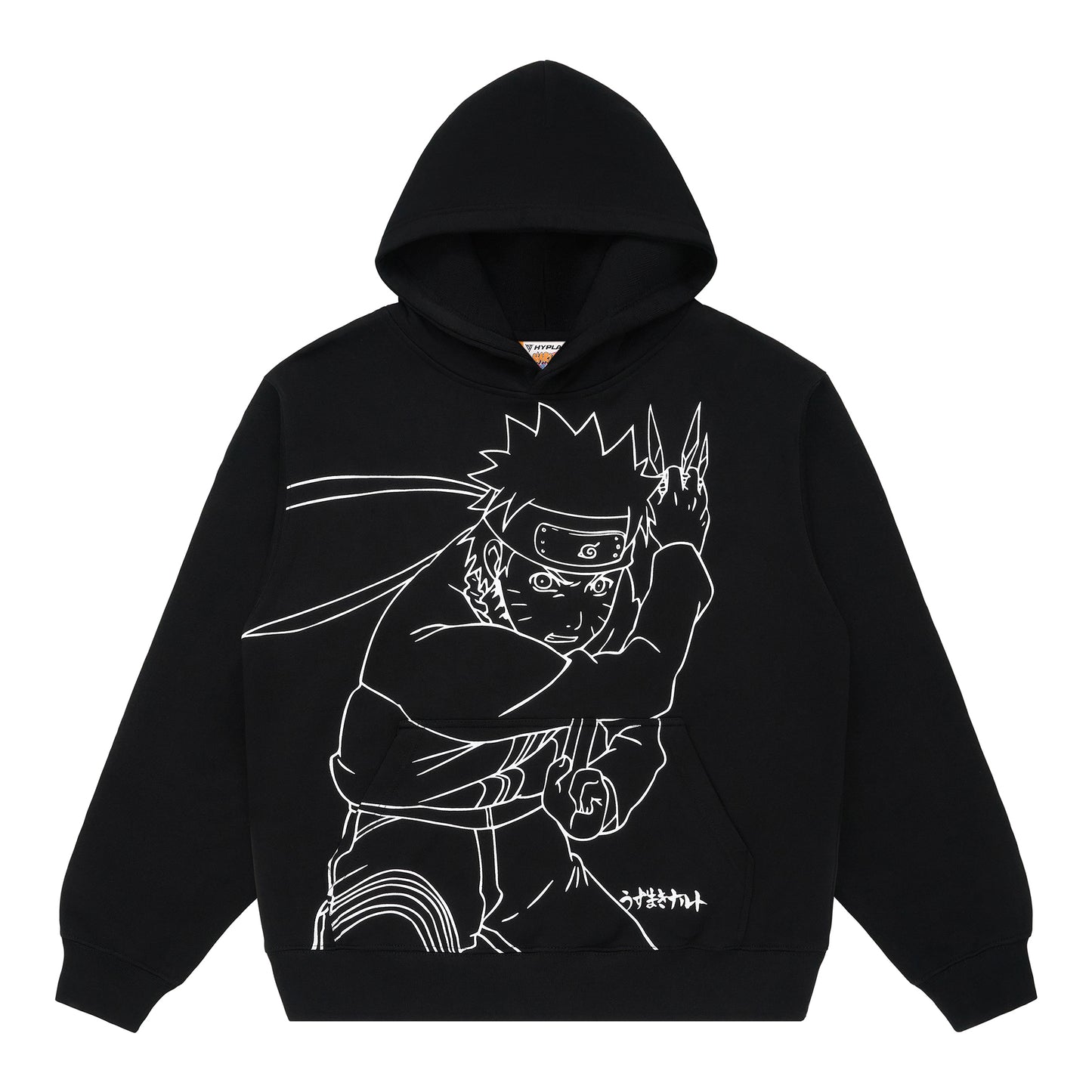 SHIPPUDEN NARUTO SINGLE LINE HOODIE (BLACK)