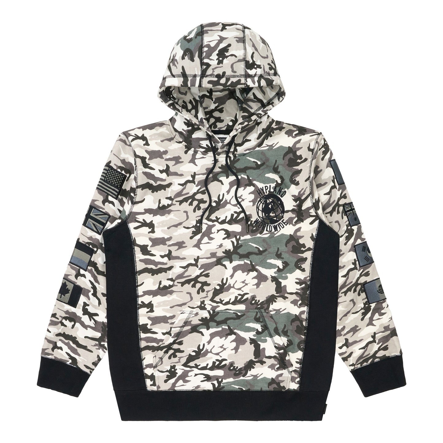 HYPLAND WORLDWIDE CAMO FLAG HOODIE (WHITE)