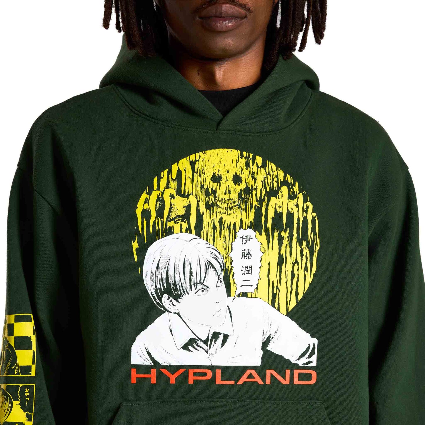 JUNJI ITO SLIME SKELETON HOODIE (DARK GREEN)