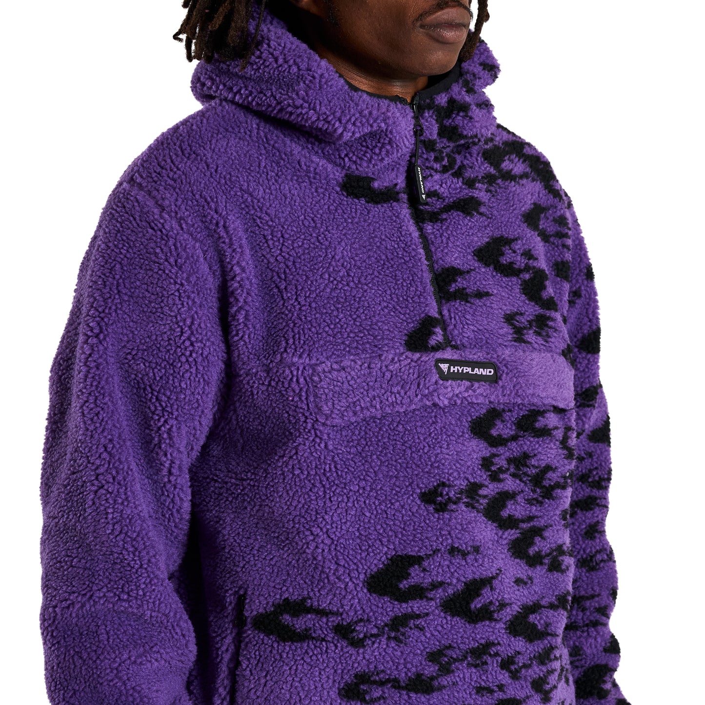 SHIPPUDEN CURSE MARK SHERPA HALF ZIP JACKET (PURPLE)