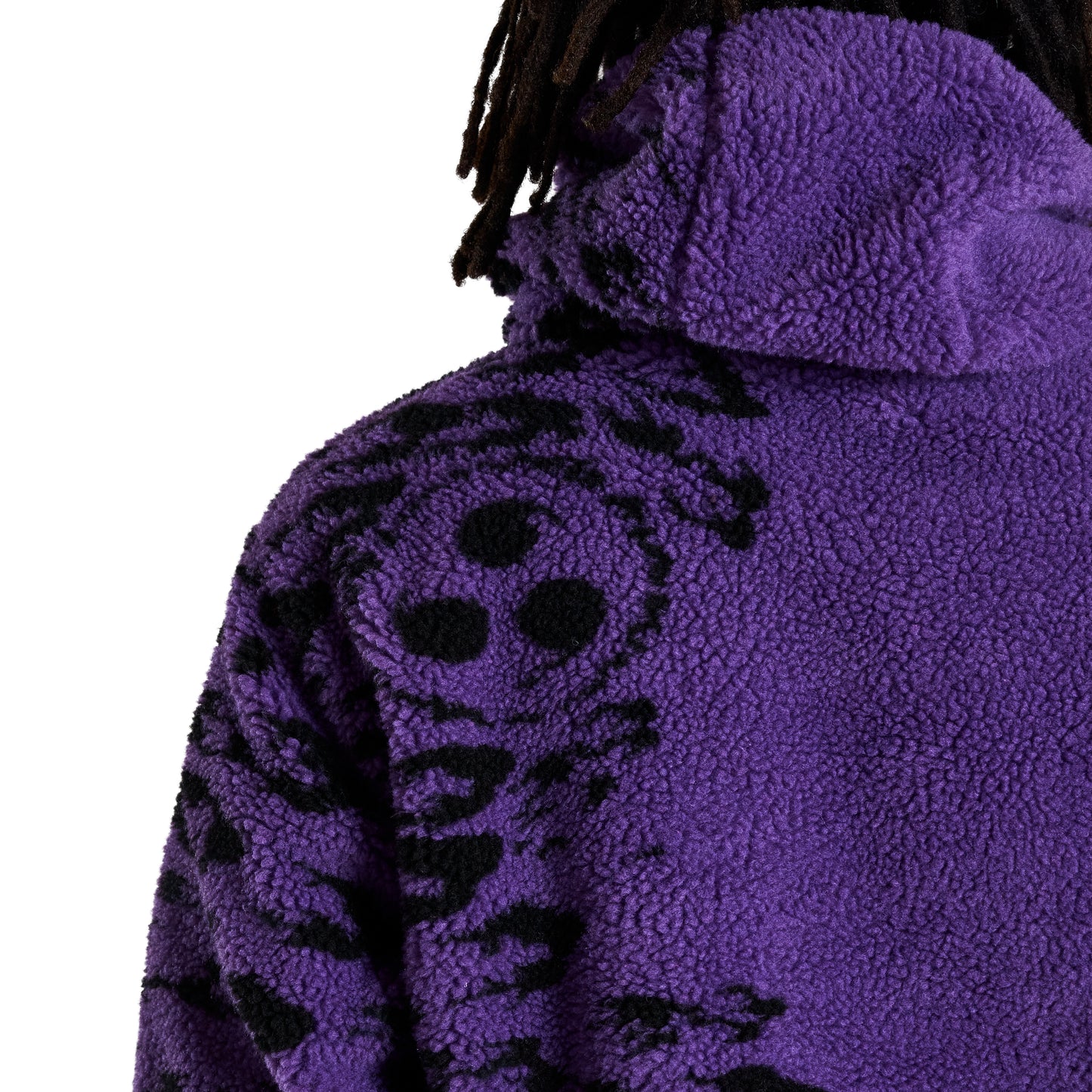 SHIPPUDEN CURSE MARK SHERPA HALF ZIP JACKET (PURPLE)