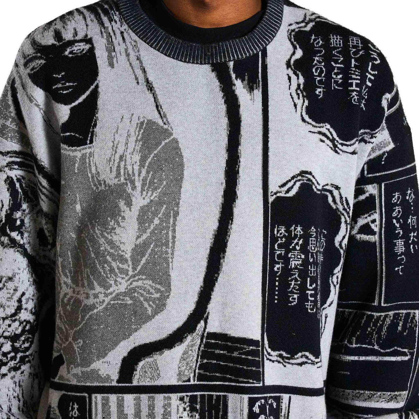 JUNJI ITO ALL OVER CROPPED SWEATER (BLACK)