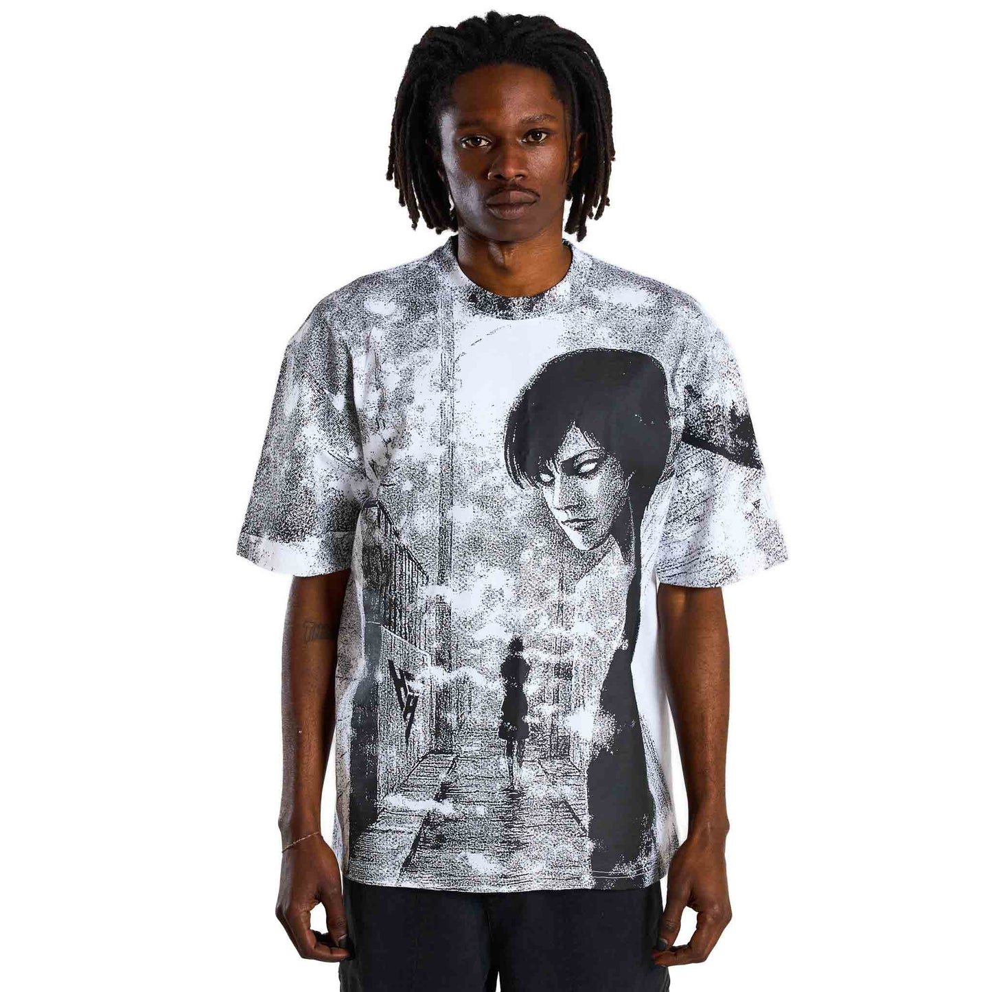 JUNJI ITO CROSS ROADS AOP SHIRT (WHITE)