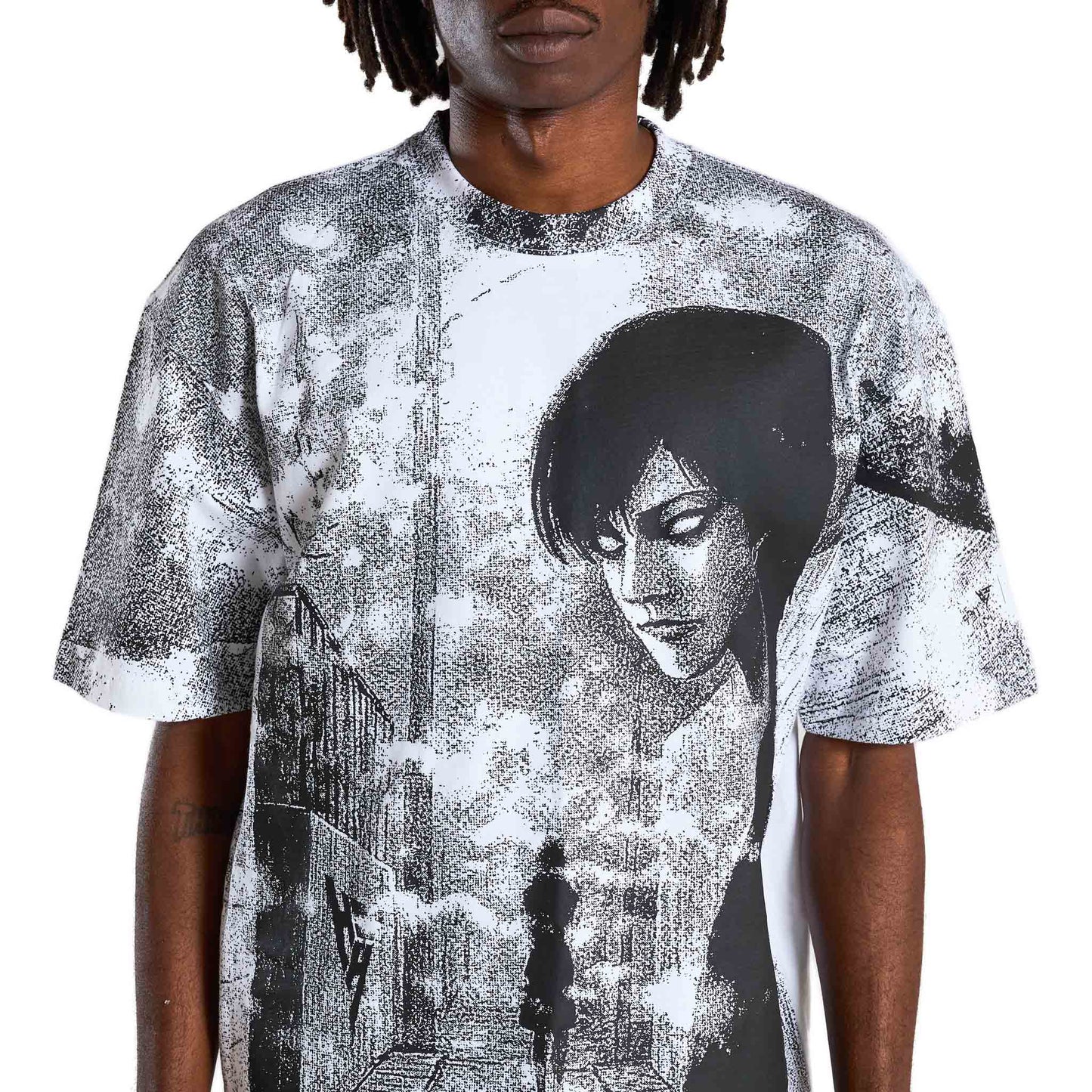 JUNJI ITO CROSS ROADS AOP SHIRT (WHITE)