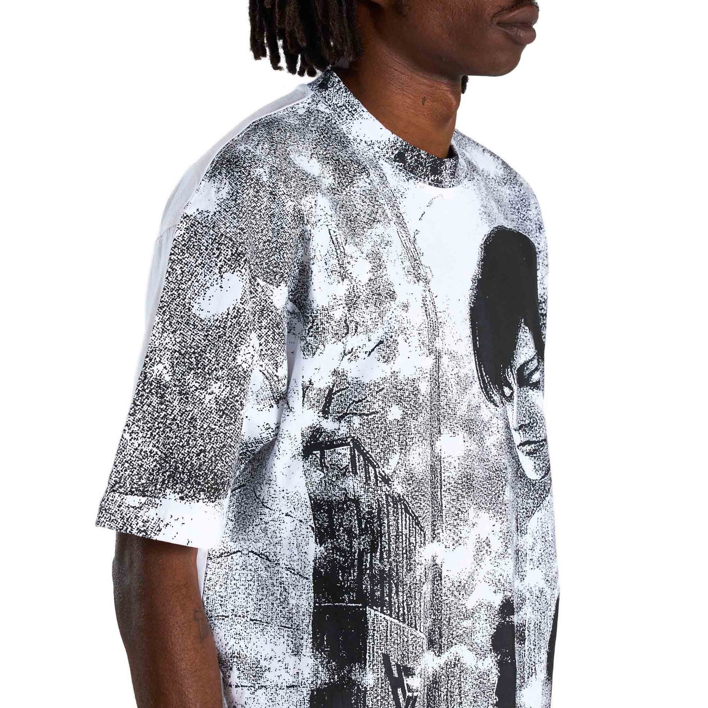 JUNJI ITO CROSS ROADS AOP SHIRT (WHITE)