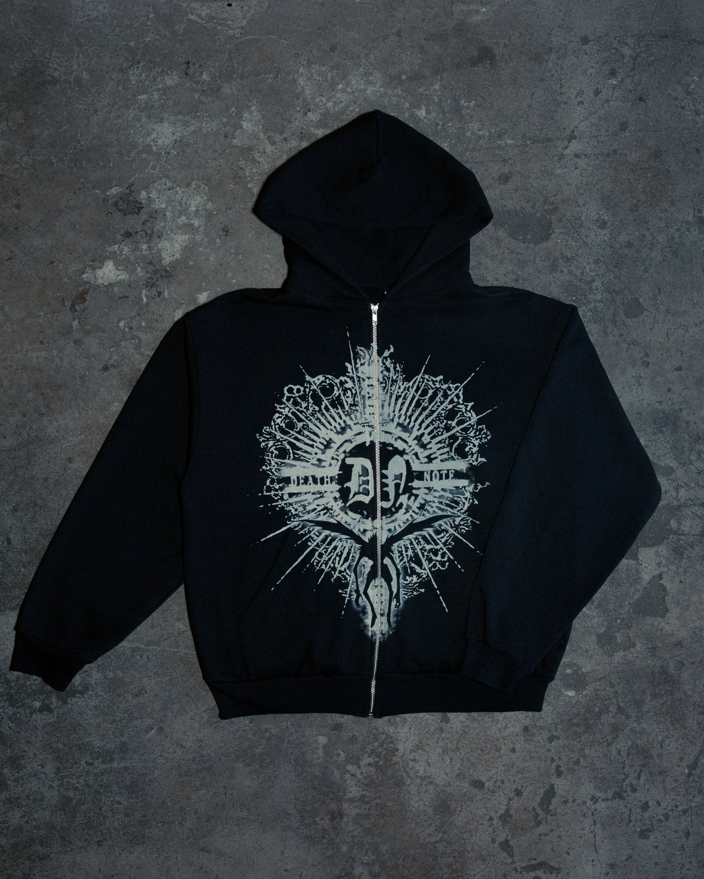 DEATH NOTE FULL PRINT ZIP HOODIE (BLACK)