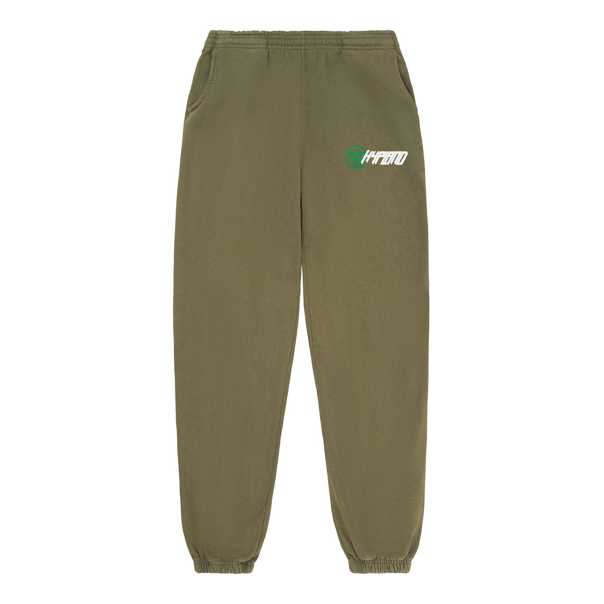 HYPLAND SLANT LOGO SWEAT PANTS (ARMY) Hypland