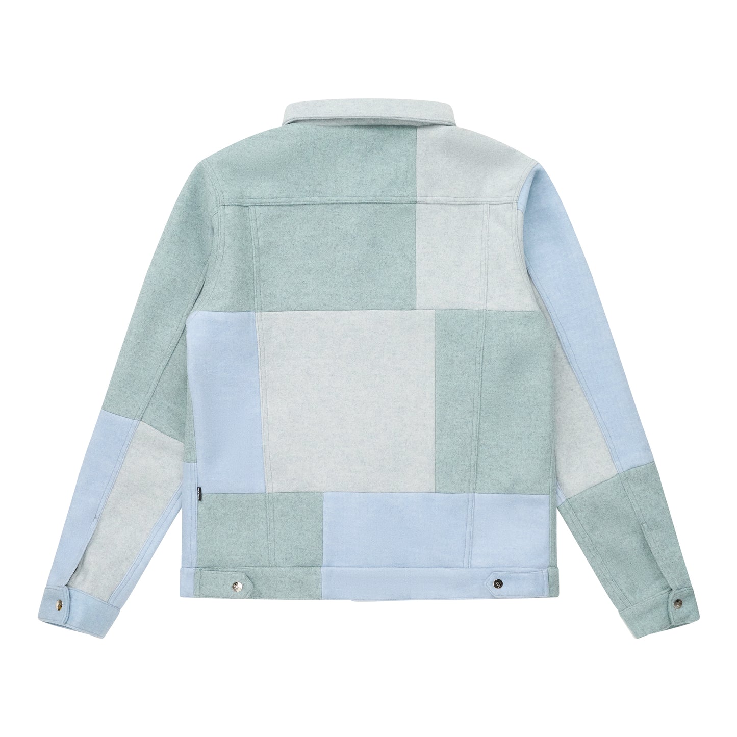 HYPLAND WOOL PATCHWORK TRUCKER JACKET (BLUE)