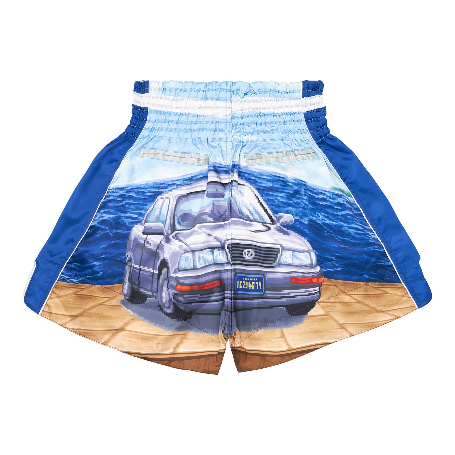 STREET FIGHTER CAR MUAY THAI SHORTS (BLUE)