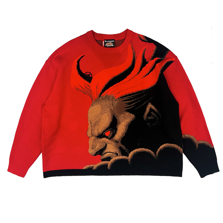 STREET FIGHTER AKUMA CROPPED SWEATER (RED) *PRE ORDER*