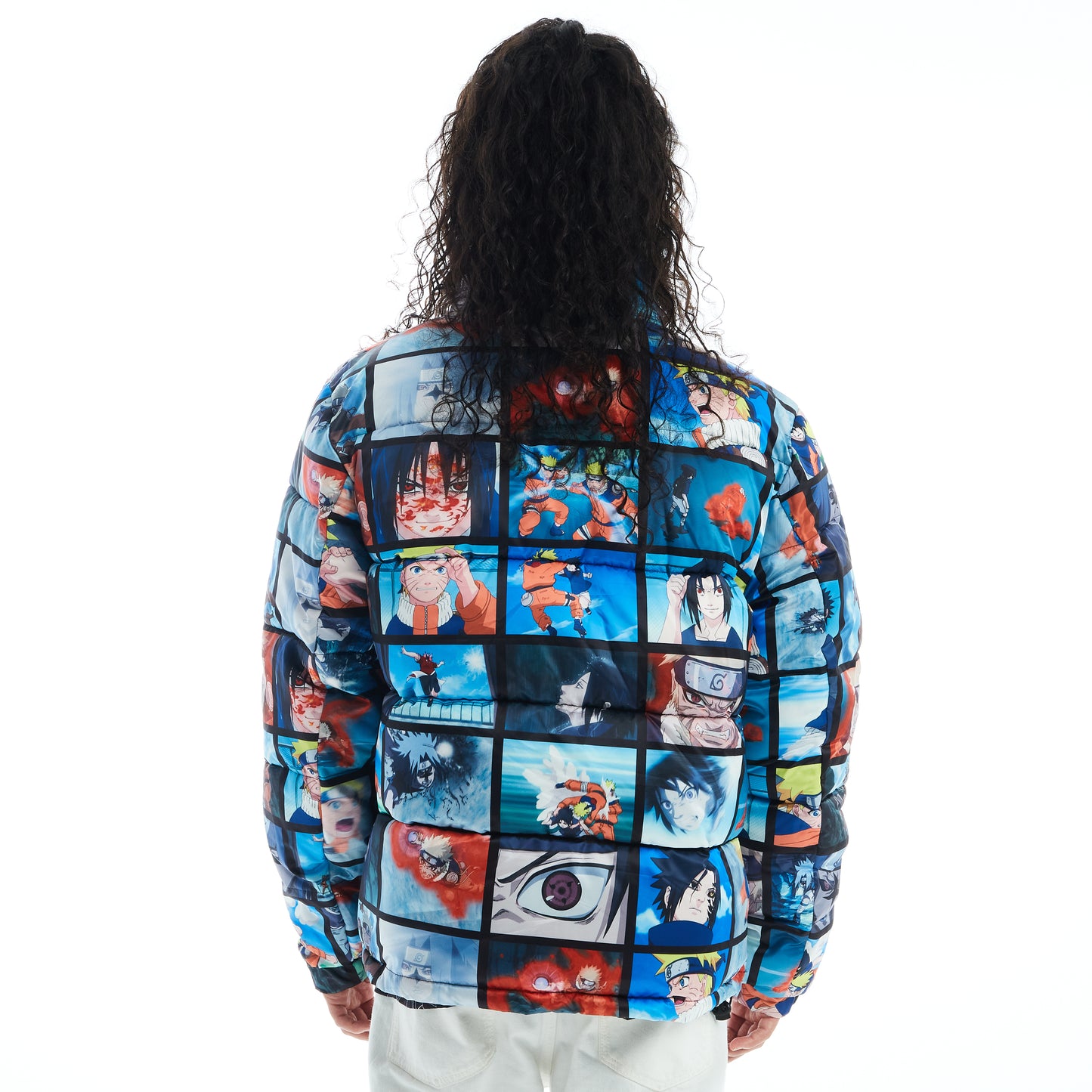 NARUTO VS SASUKE SCENES PUFFER JACKET (MULTI)