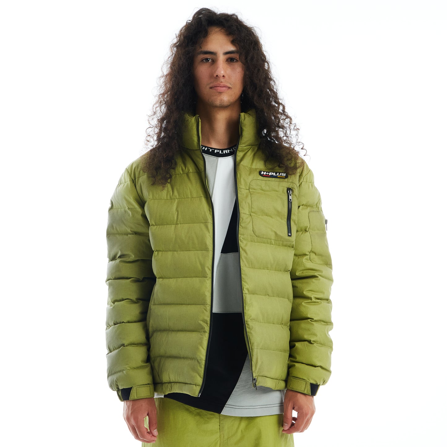 H+PLUS THERMO REACTIVE PUFFER JACKET (OLIVE)