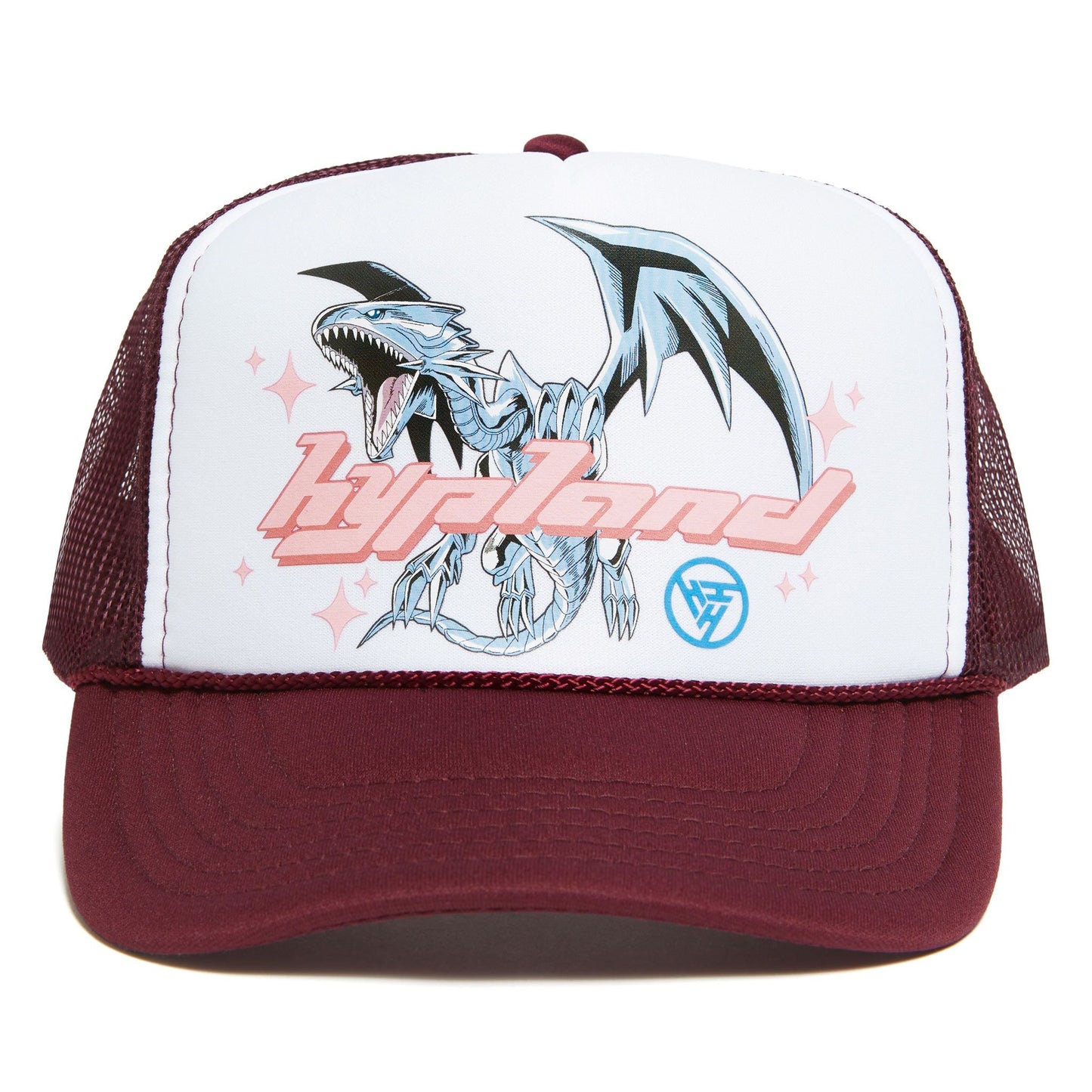 YUGIOH BLUE EYES TRUCKER HAT (MAROON)