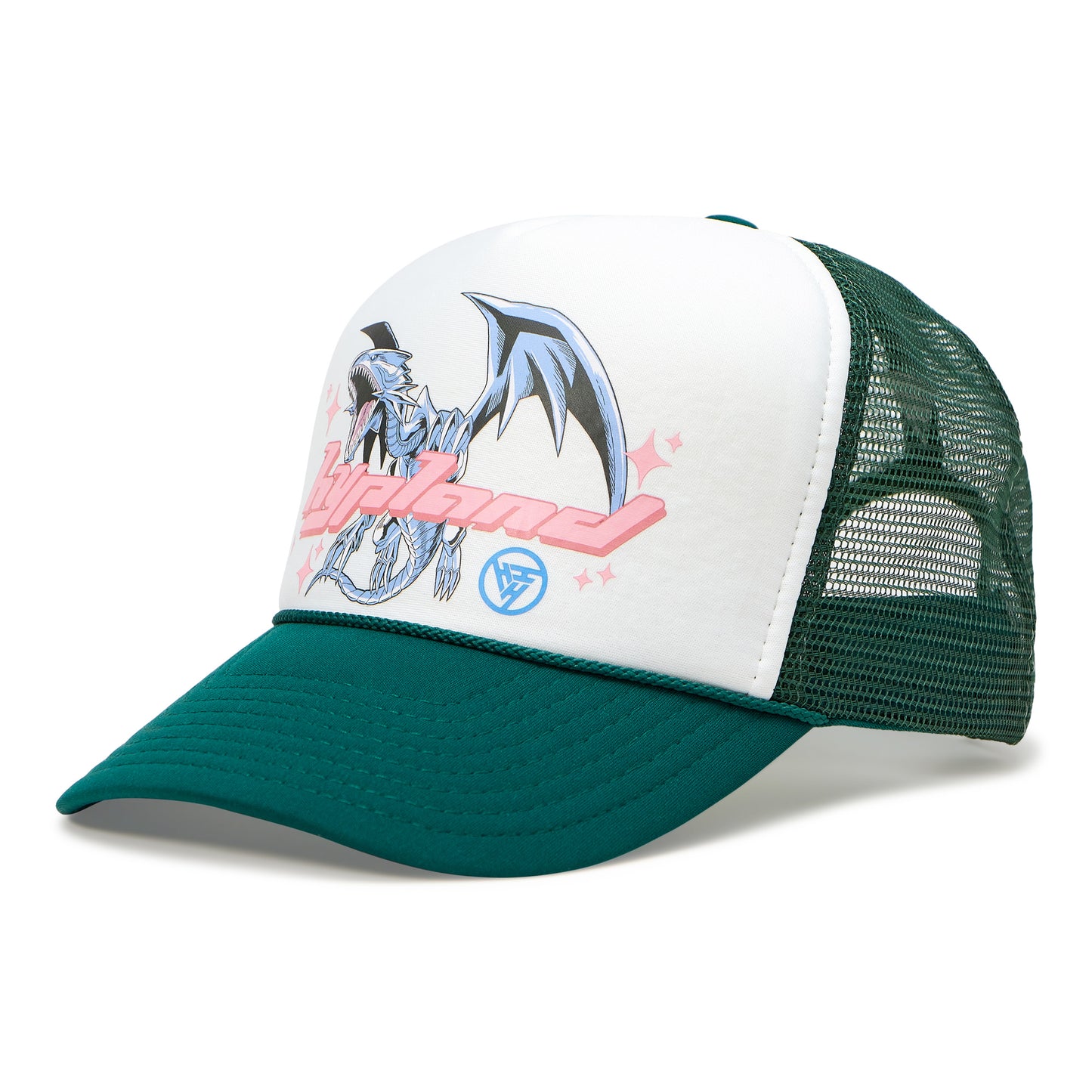 YUGIOH BLUE EYES TRUCKER HAT (GREEN/WHITE)