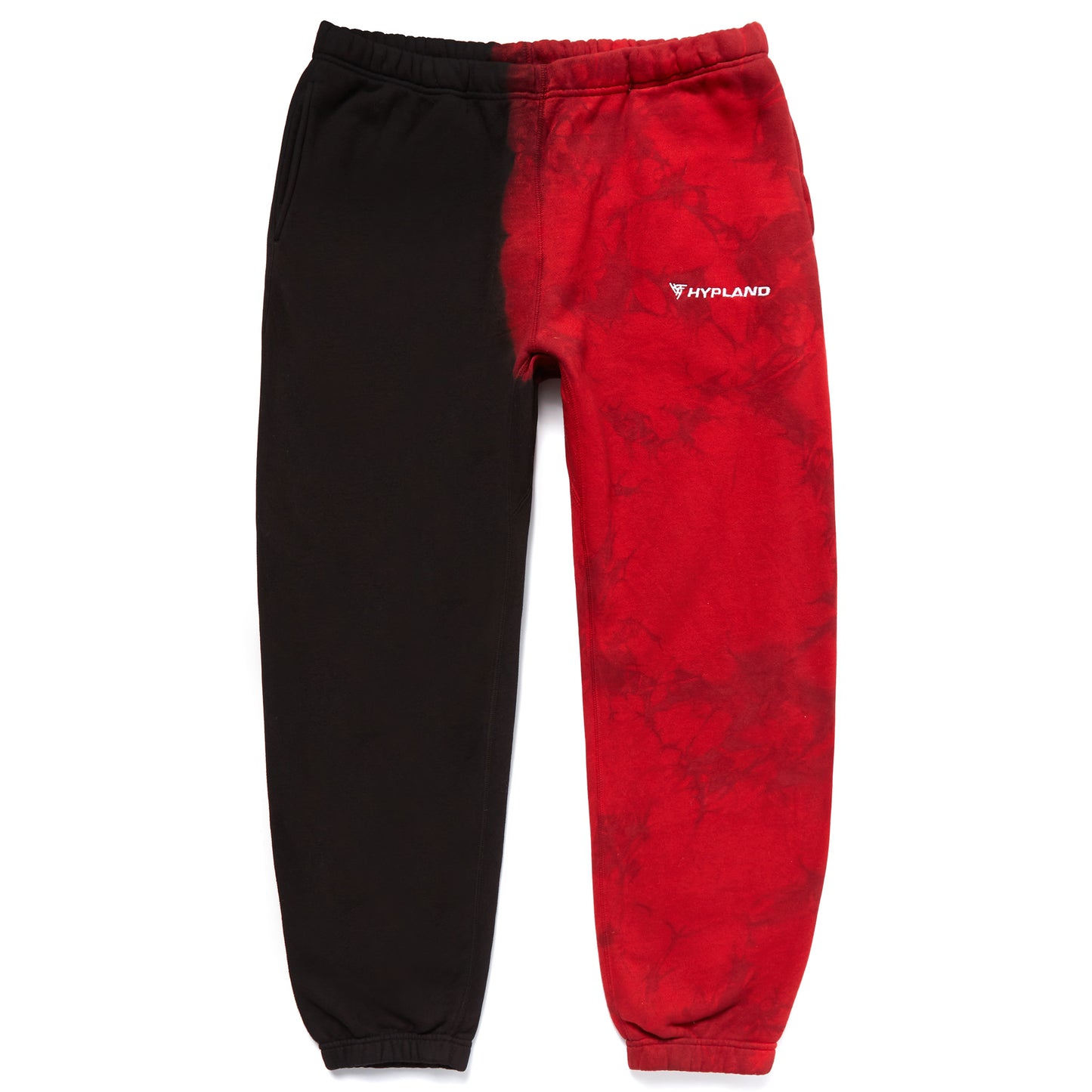 SPLIT CRYSTAL LOGO SWEATPANTS (RED/BLACK)