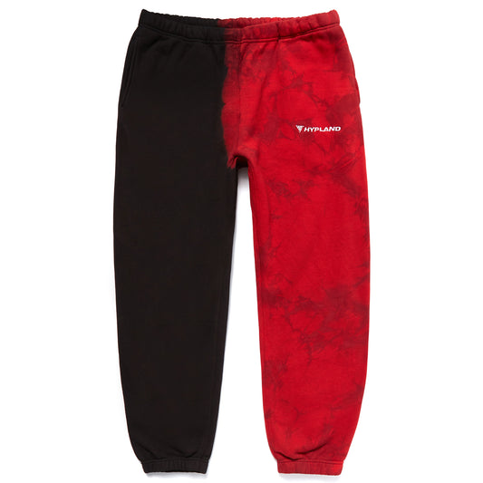 SPLIT CRYSTAL LOGO SWEATPANTS (RED/BLACK)