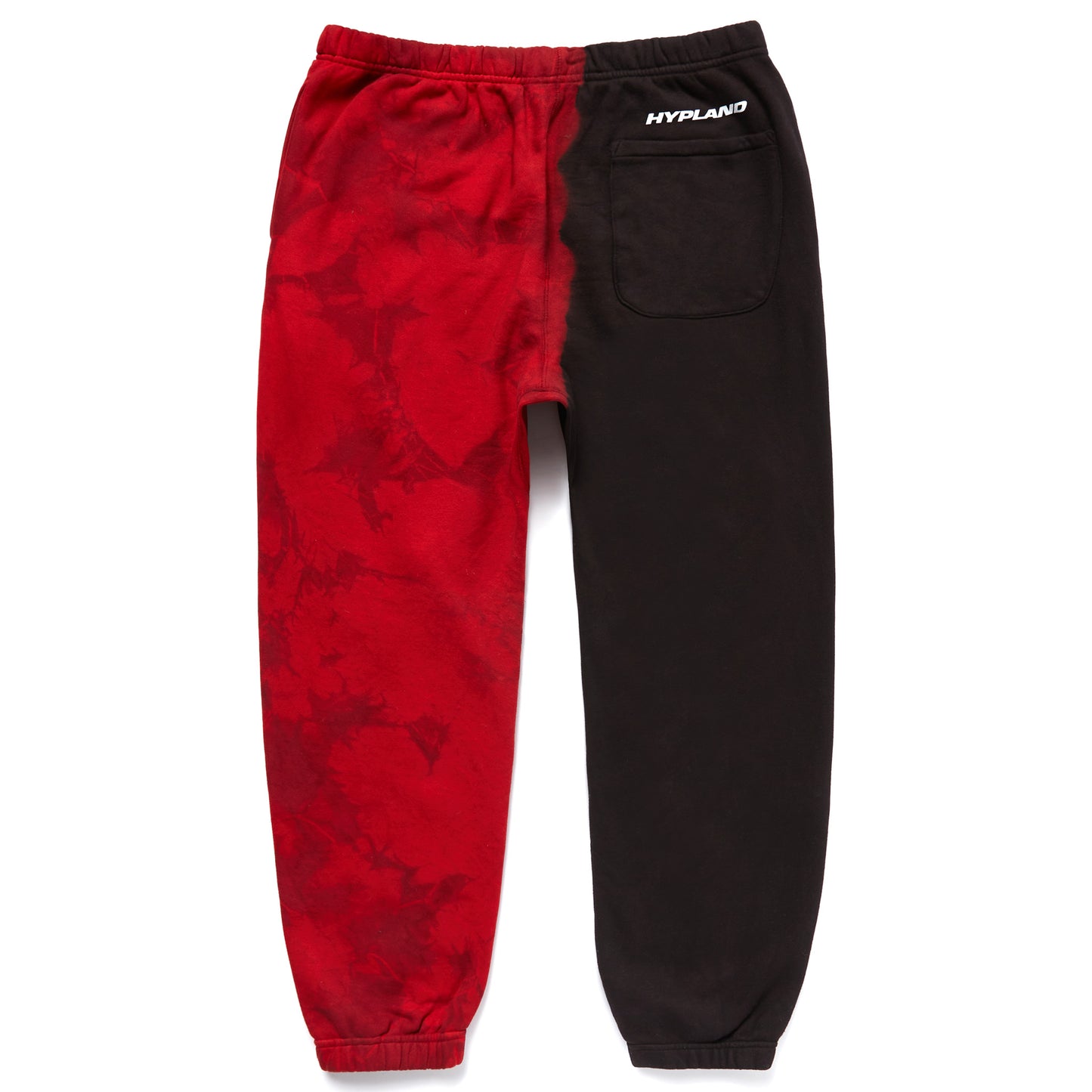SPLIT CRYSTAL LOGO SWEATPANTS (RED/BLACK)