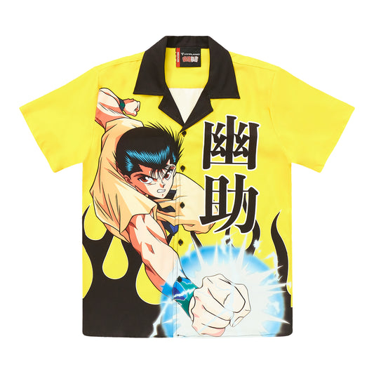 YYH YUSUKE FLAME BUTTON UP SHIRT (MUSTARD)