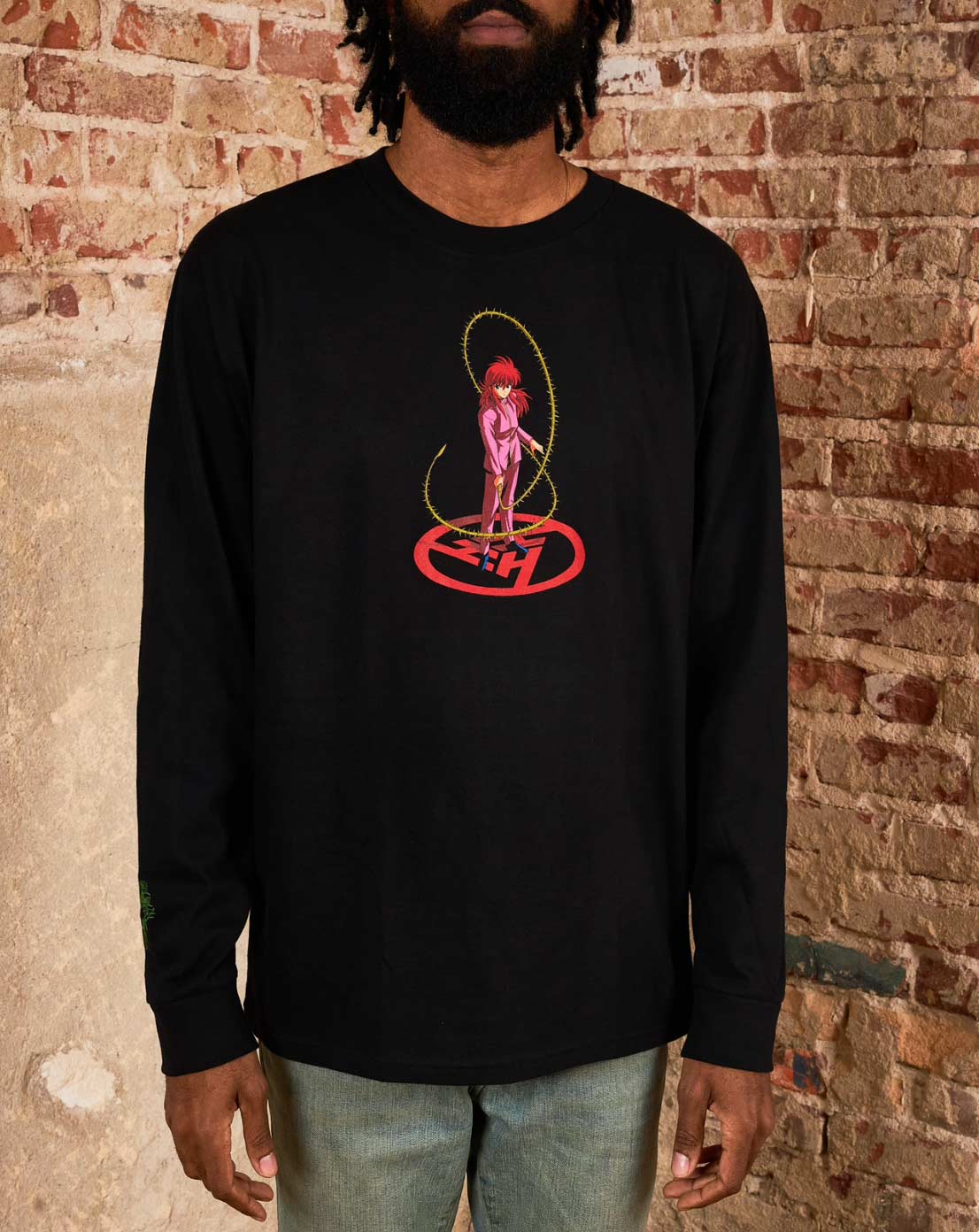 YYH KURAMA ROSE LONG SLEEVE SHIRT (BLACK)