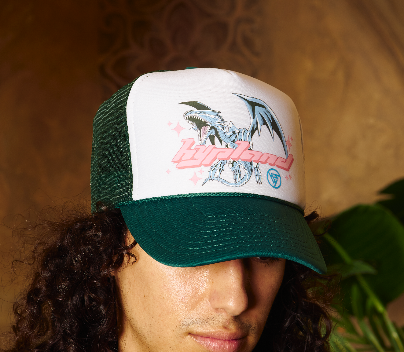 YUGIOH BLUE EYES TRUCKER HAT (GREEN/WHITE)