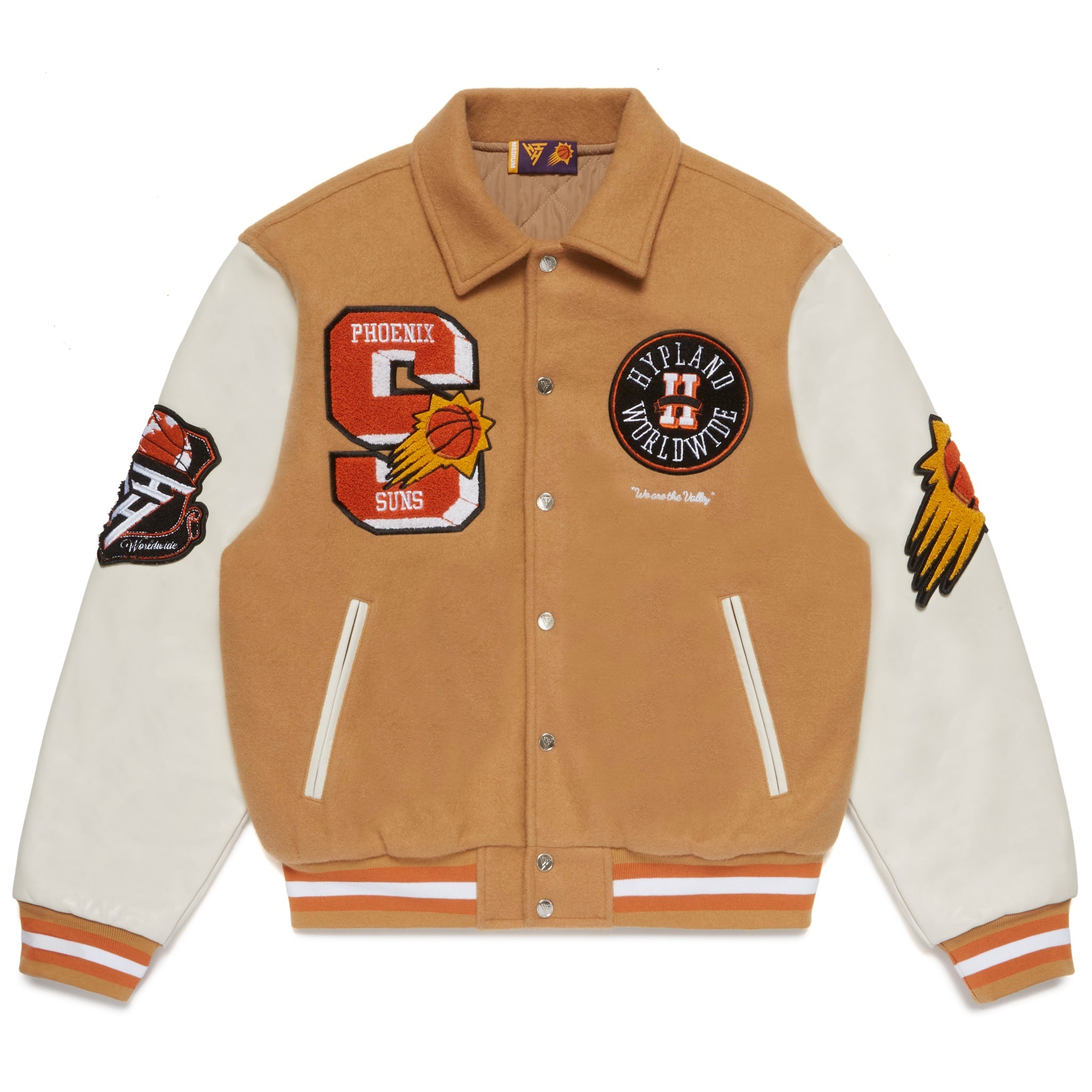 Hypland NBA Phoenix Suns Varsity Jacket (Sand) Small