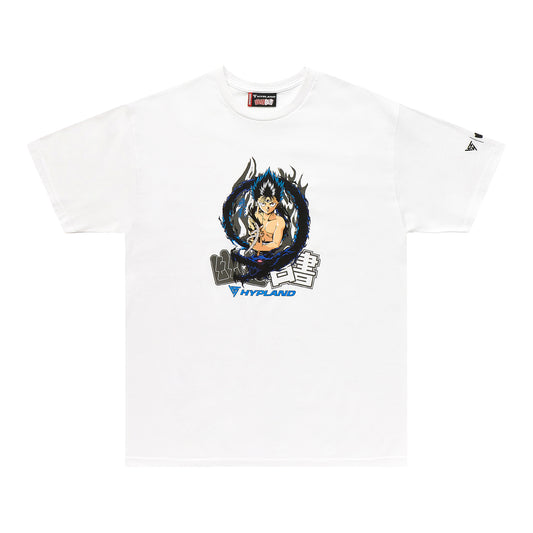 YYH HIEI DARK FLAME FRONT SHIRT (WHITE)