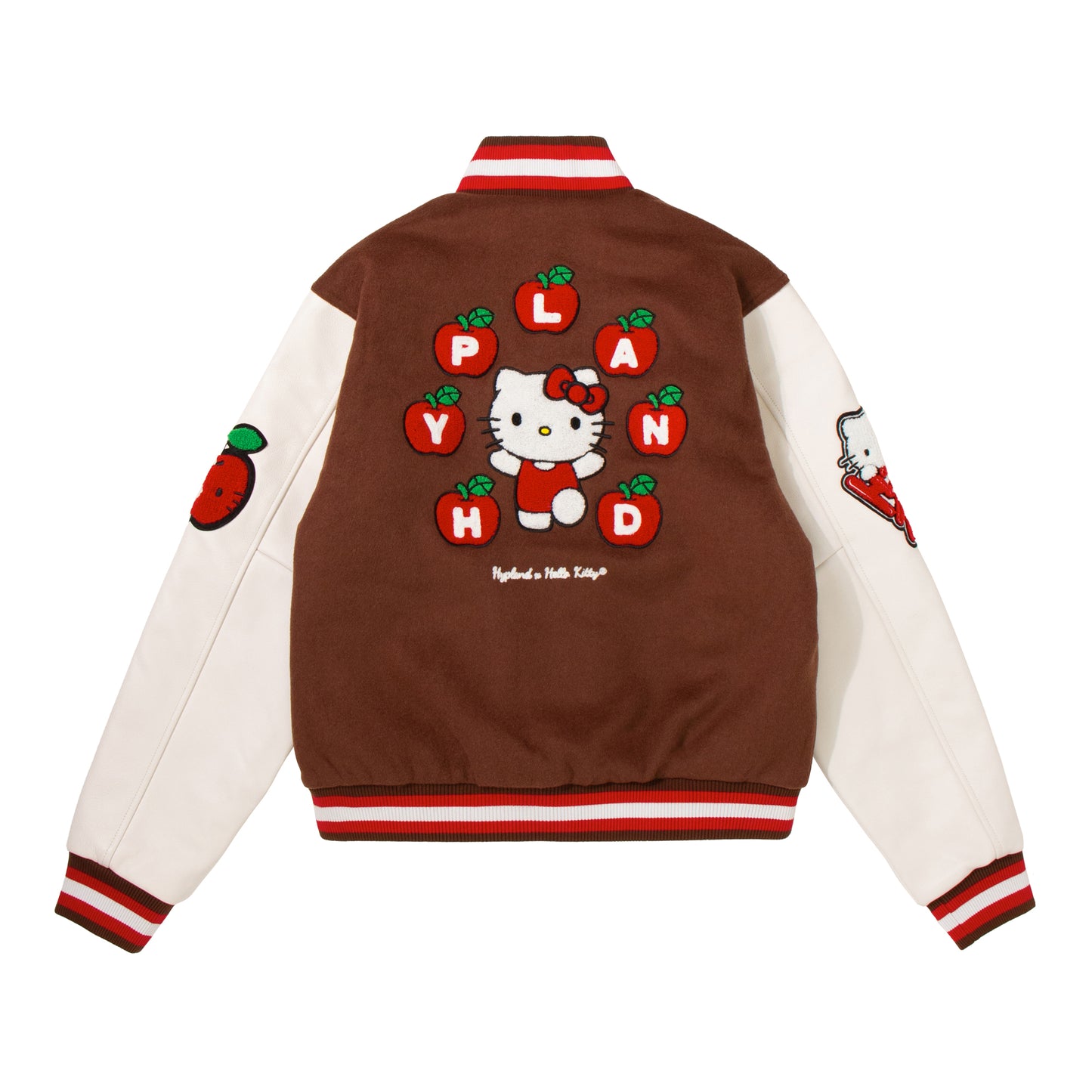 HELLO KITTY APPLES VARSITY JACKET (COFFEE)