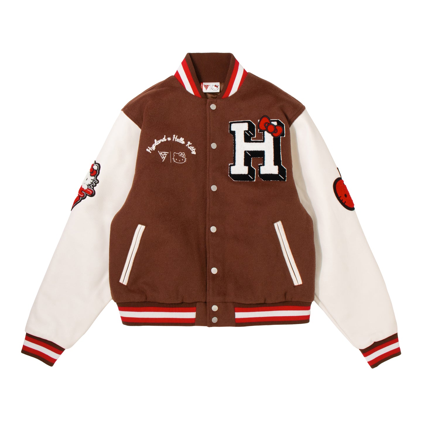 HELLO KITTY APPLES VARSITY JACKET (COFFEE)