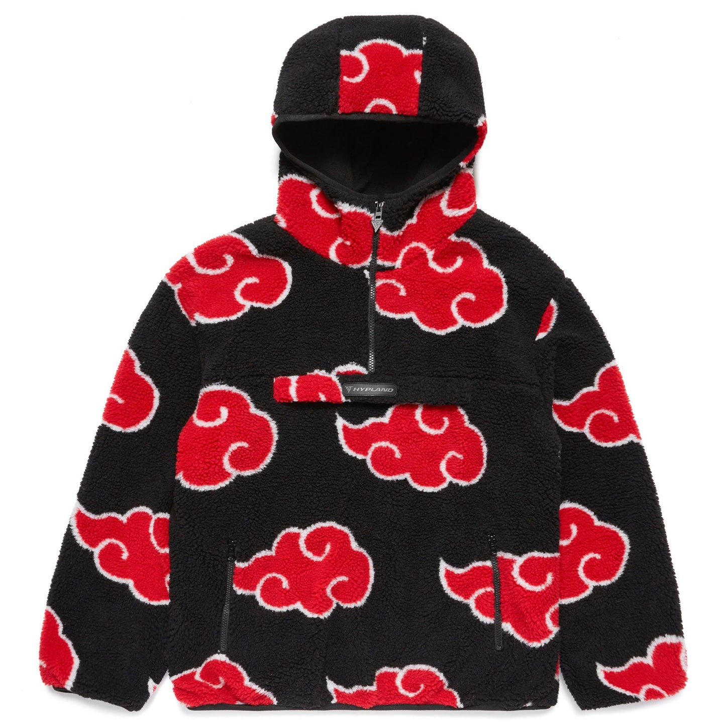 SHIPPUDEN AKATSUKI SHERPA HALF ZIP JACKET (BLACK)