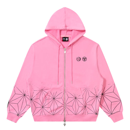 DEMON SLAYER NEZUKO GRADIENT HOODIE (PINK)