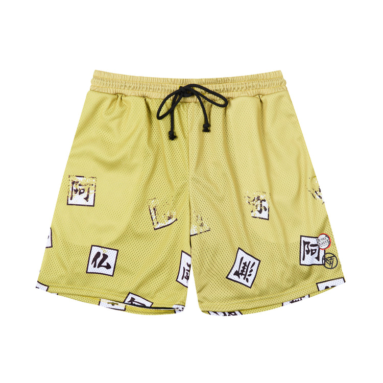 DEMON SLAYER GYOMEI MESH SHORTS (GREEN)