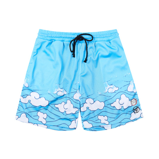 DEMON SLAYER CLOUD MESH SHORTS (POWDER BLUE)