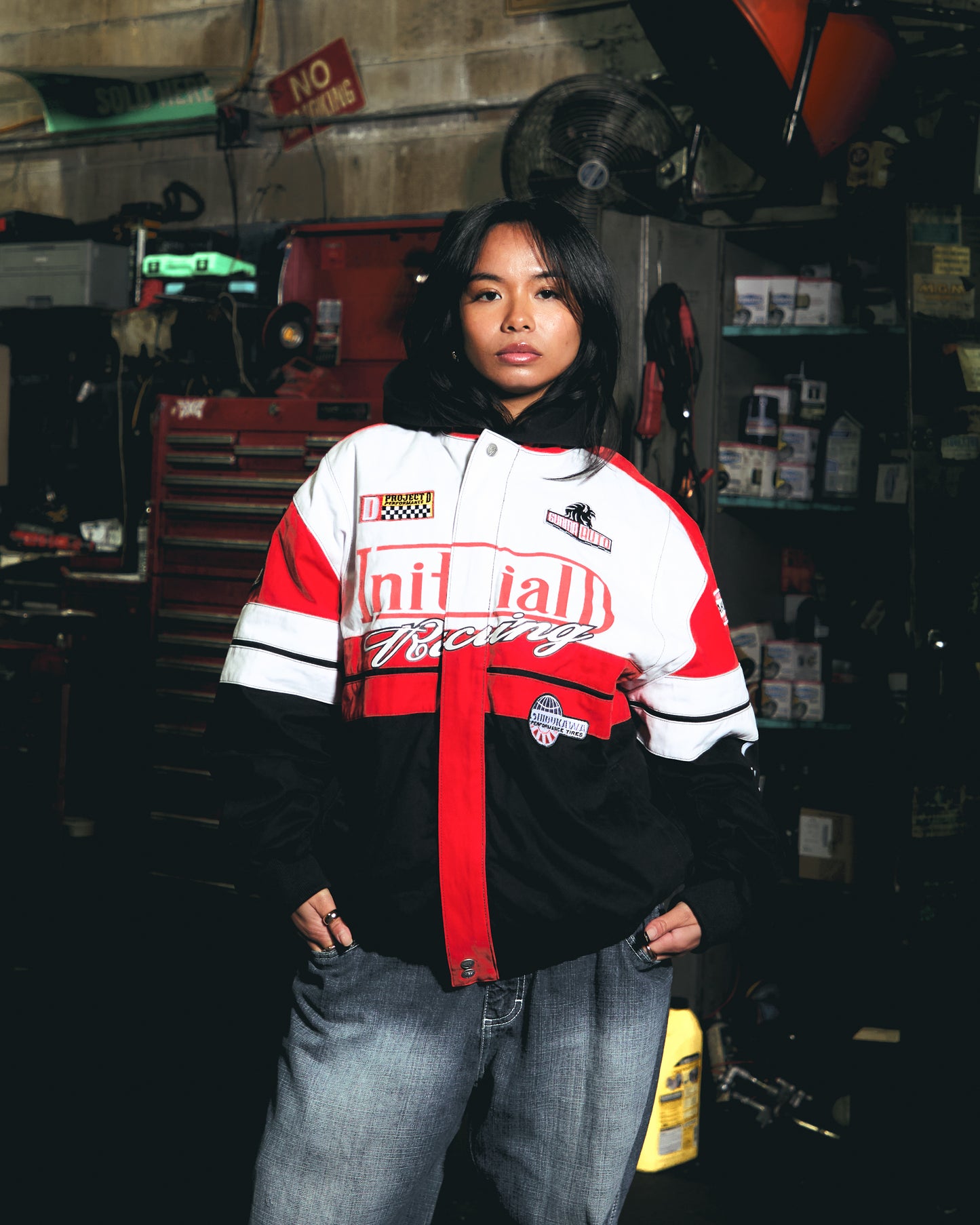 INITIAL D RACING JACKET (BLACK/WHITE)