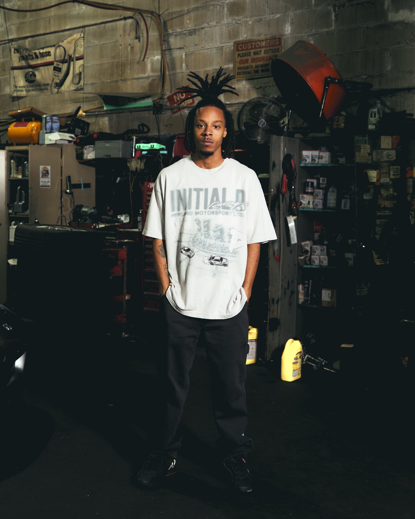 INITIAL D FADED DRIFT SHIRT (LIGHT GREY)