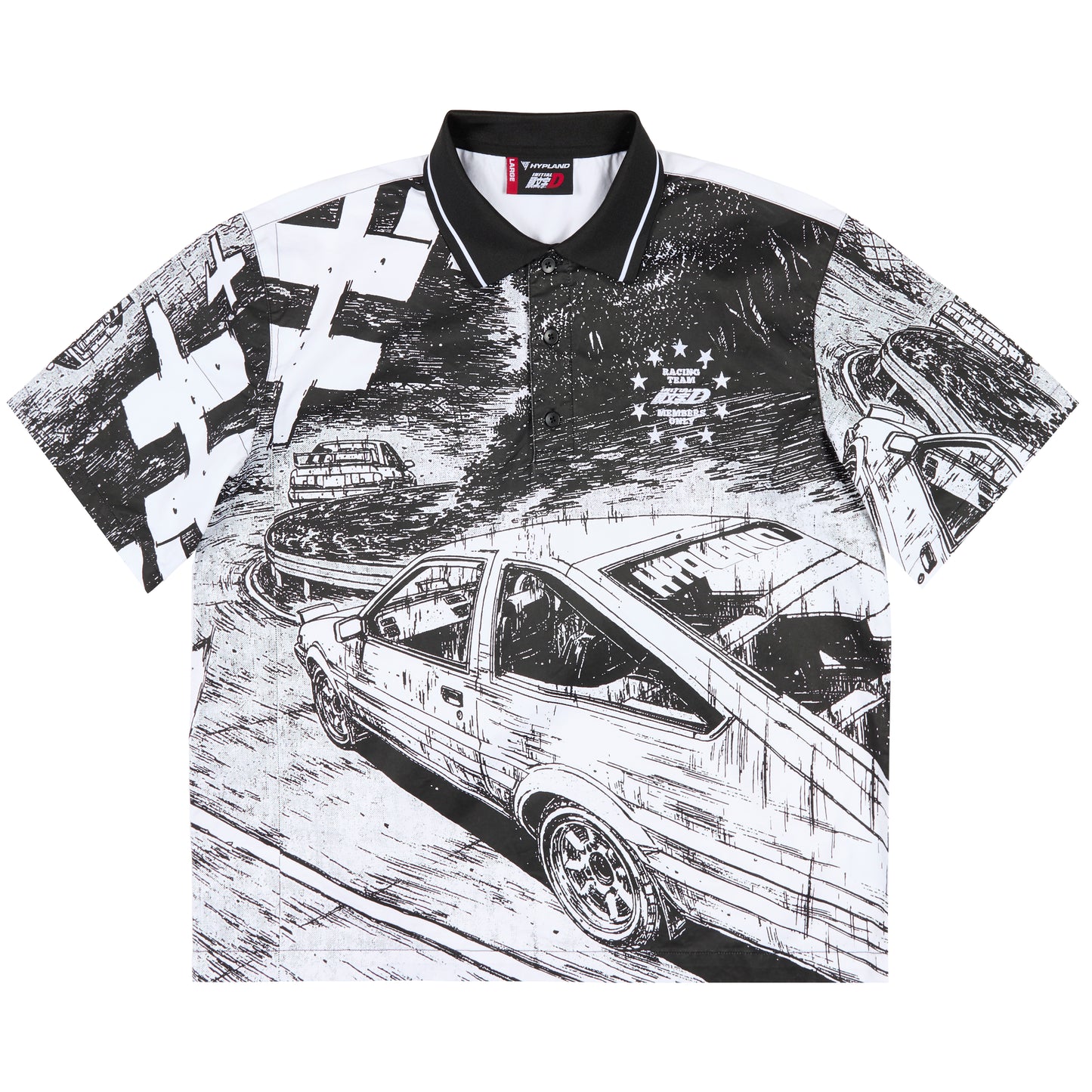 INITIAL D MANGA POLO SHIRT (BLACK)