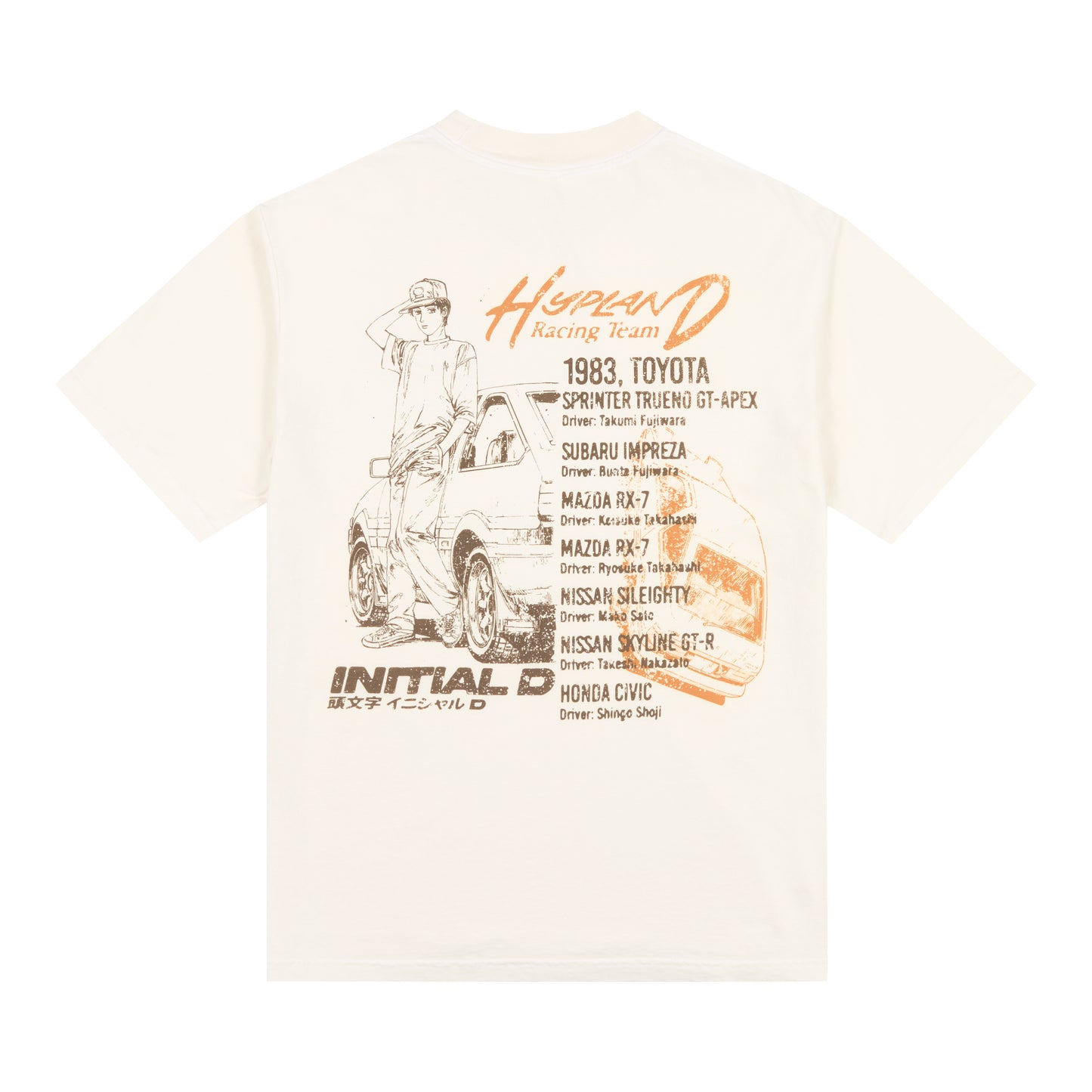 INITIAL D RACING TEAM SHIRT (CREAM)
