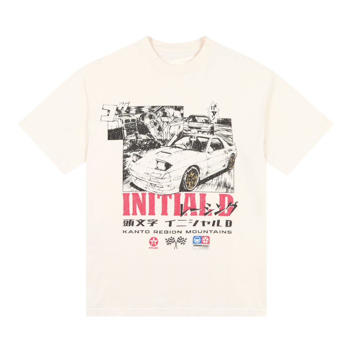 INITIAL D KANTO MOUNTAINS GAS SHIRT (CREAM)