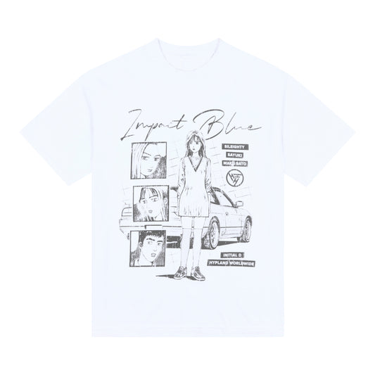 INITIAL D IMPACT BLUE SHIRT (WHITE)