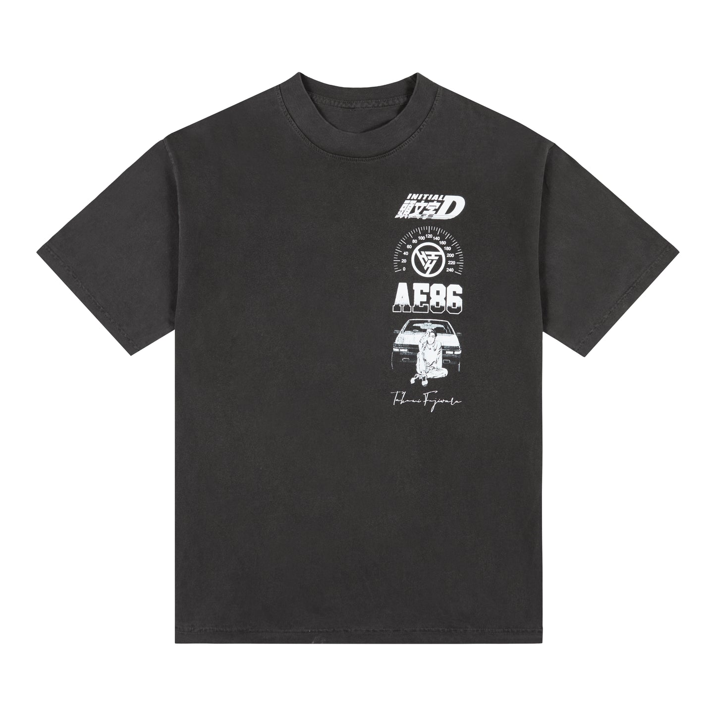 INITIAL D FUJIWARA 86 SHIRT (WASHED BLACK)