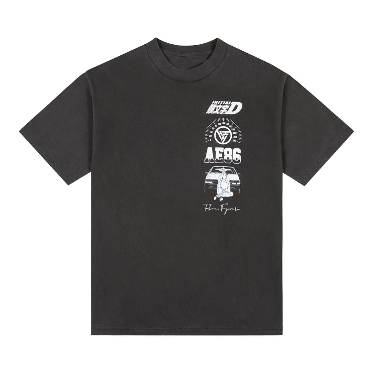 INITIAL D FUJIWARA 86 SHIRT (WASHED BLACK)