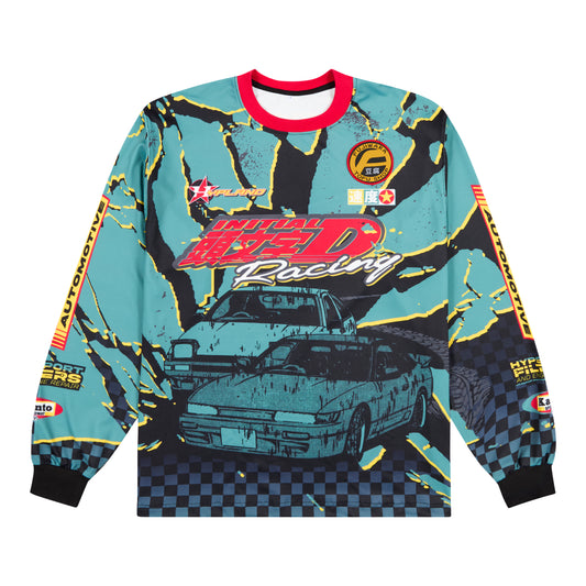 INITIAL D MOTO LONG SLEEVE SHIRT (GREEN)