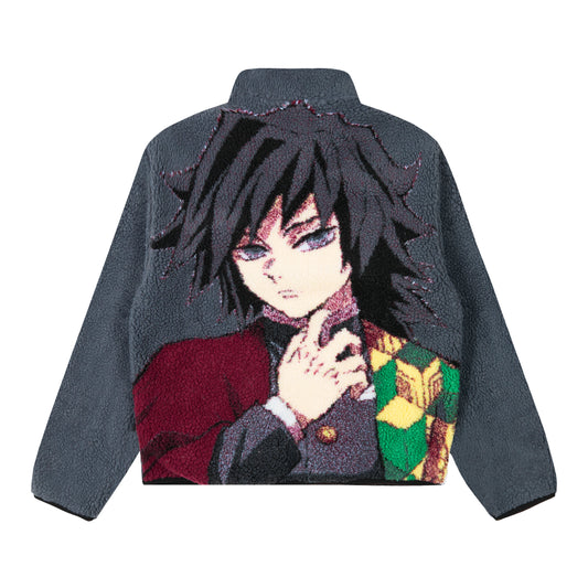 DEMON SLAYER GIYU SHERPA JACKET (GREY)